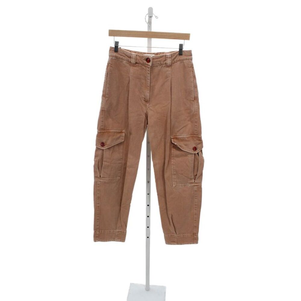Chloe Stora Womens Brown Cotton Cargo Pants Size 38